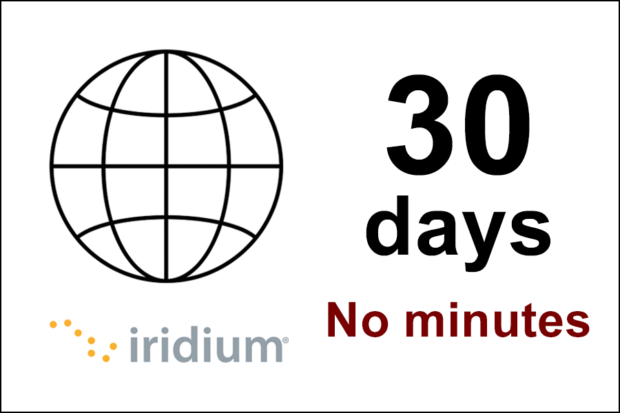 30 días de recarga para la tarjeta prepago Iridium