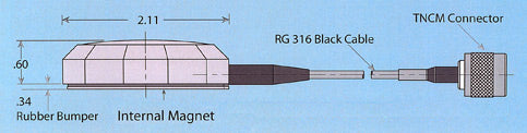 Antena auxiliar móvil Iridium Cable de 5 pies